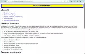 Software: Rechentrainer RÜPEL