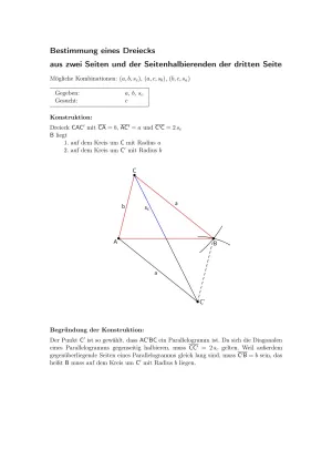 Arbeitsblatt: Dreieck aus zwei Seiten und der Seitenhalbierenden der dritten Seite