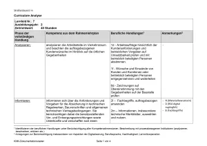 Unterrichtsplanung: Arbeitsstellen im Verkehrsraum einrichten und sichern (DOCX)