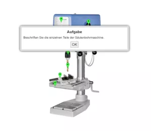 Arbeitsblatt: Bestandteile der Säulenbohrmaschine (Interaktive Übung)