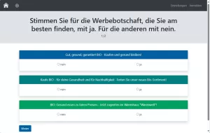 Interaktion: Abstimmung Werbebotschaft (Interaktiv)