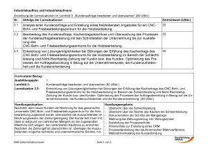 Unterrichtsplanung: Kundenaufträge bearbeiten und überwachen: Prozess der Auftragsabwicklung