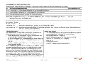 Unterrichtsplanung: Personalprozesse planen, steuern und kontrollieren: Beendigung von Arbeitsverhältnissen