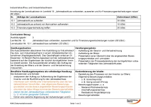 Unterrichtsplanung: Jahresabschluss vorbereiten, auswerten und für Finanzierungsentscheidungen nutzen: Jahresabschluss aufstellen