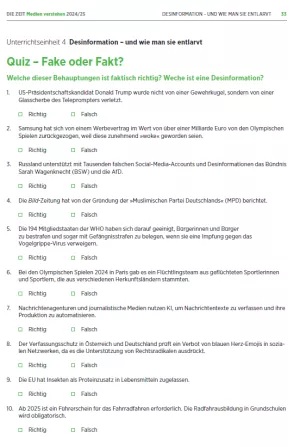 Unterrichtsbaustein: Medien verstehen | Kapitel 4: Desinformation und wie man sie entlarvt