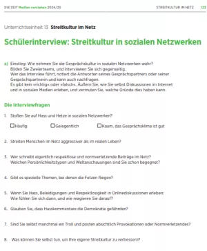 Unterrichtsbaustein: Medien verstehen | Kapitel 13: Streitkultur im Netz