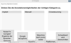 Lernspiel: A2-3 Drag and Drop: Möglichkeiten für Annotation (Quiz zum Video)