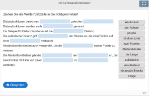 Lernspiel: C6-1 Drag the Words: Distanzfunktionen (Quiz zum Video)