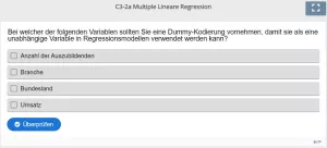 Lernspiel: C3-2 Multiple Choice: Dummy-Kodierung (Quiz zum Video)