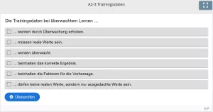 Lernspiel: A2-3 Multiple Choice: Überwachtes Lernen (Quiz zum Video)