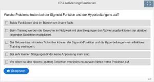 Lernspiel: C7-2 Multiple Choice: Nachteile von Sigmoid und Hyperbeltangens (Quiz zum Video)