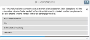 Lernspiel: C3-1 Single Choice: Abhängige/Unabhängige Variable (Quiz zum Video)