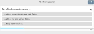 Lernspiel: A2-3 Single Choice: Reinforcement-Learning (Quiz zum Video)