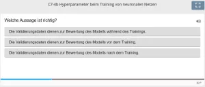 Lernspiel: C7-4 Single Choice: Validierungsdaten (Quiz zum Video)