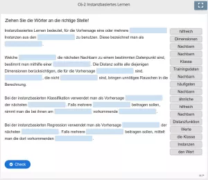 Lernspiel: C6-2 Drag the Words: Instanzbasiertes Lernen (Quiz zum Video)