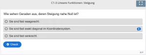 Lernspiel: C1-3 Multiple Choice: Wann wird die Steigung nahe Null? (Quiz zum Video)