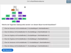 Lernspiel: C4-1 Multiple Choice: Klassifikationsbäume anwenden (Quiz zum Video)