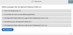 Lernspiel: C7-1 Multiple Choice: Sigmoid-Funktion (Quiz zum Video)