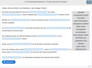 Lernspiel: C7-6 Drag the Words: Encoder-Decoder-Architektur - Netzwerkarchitekturen (Teil 3) (Quiz zum Video)