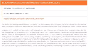 Unterrichtsplanung: Modul „Speiseplanung und Gästekommunikation“