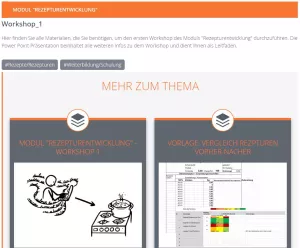 Unterrichtsbaustein: Modul „Rezepturentwicklung“ Workshop 1