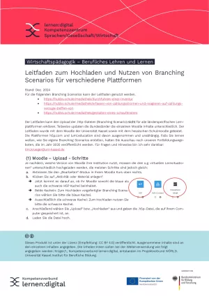 Unterrichtsplanung: Leitfaden zum Hochladen und Nutzen von Branching Scenarios für verschiedene Plattformen