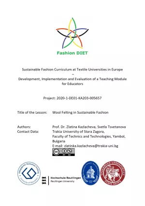 Unterrichtsbaustein: Fashion DIET: Wool Felting in Sustainable Fashion (PDF)