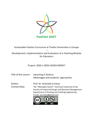 Unterrichtsbaustein: Fashion DIET: Upcycling in fashion: Advantages and students’ approaches (PDF)