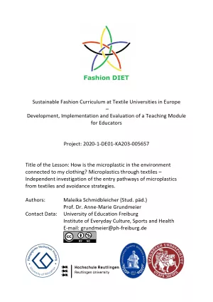 Unterrichtsbaustein: Fashion DIET: How is the microplastic in the environment connected to my clothing? (PDF)