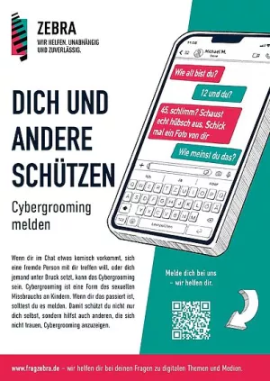 Broschuere: Dich und andere schützen - Cybergrooming melden