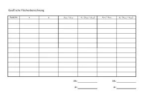 Arbeitsblatt: Gauß´sche Flächenberechnung - Vordruck/Formular zum Ausfüllen