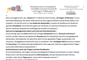 Text: 15 Fragen 15 Minuten - Infotext