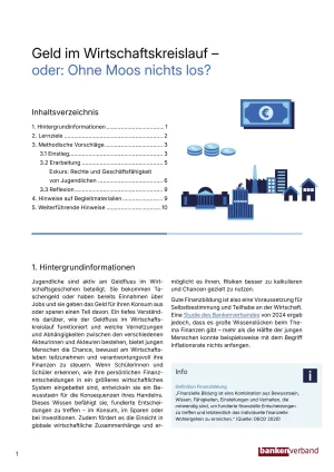 Unterrichtsplanung: Geld im Wirtschaftskreislauf | Pädagogischer Leitfaden