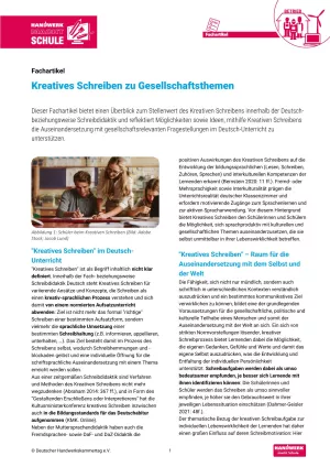 Text: Kreatives Schreiben zu Gesellschaftsthemen (Fachartikel)