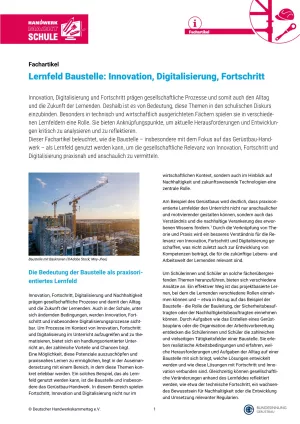 Text: Lernfeld Baustelle: Innovation, Digitalisierung, Fortschritt (Fachartikel)