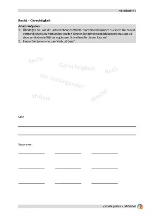 Arbeitsblatt: Recht - Gerechtigkeit (DOCX)
