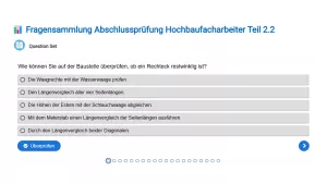 Interaktion: Fragensammlung Abschlussprüfung Hochbaufacharbeiter Teil 2.2