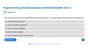 Interaktion: Fragensammlung Abschlussprüfung Hochbaufacharbeiter Teil 2.3
