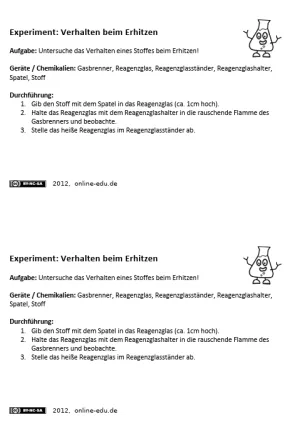 Experiment: Verhalten beim Erhitzen