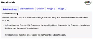 Unterrichtsbaustein: Metalloxide