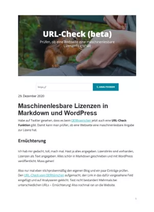 Text: Maschinenlesbare Lizenzen in Markdown und WordPress