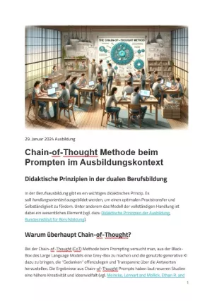 Text: Chain-of-Thought-Methode beim Prompten im Ausbildungskontext