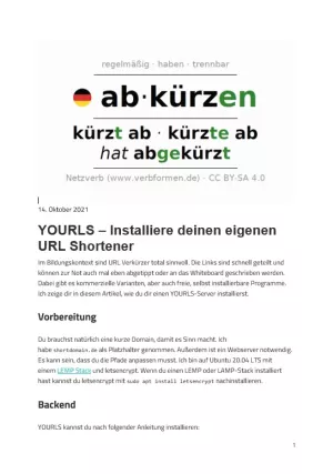 Text: YOURLS - Installiere deinen eigenen URL-Shortener