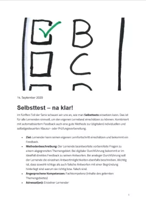 Text: Selbsttest - na klar!