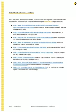 Text: Fast Fashion | Weiterführende Informationen