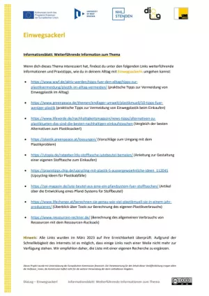 Text: Einwegtüten | Weiterführende Informationen