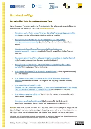 Text: Kurzstreckenflüge | Weiterführende Informationen