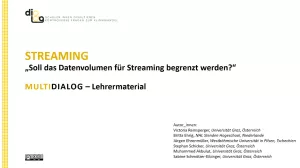 Presentation: Streaming | MultiDiaLog | Materialien für Lehrende
