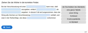 Lernspiel: B5-2 Schlüssel und Ersetzungstabelle. Quiz zum Arbeitsblatt