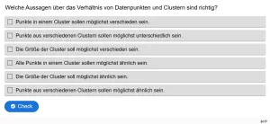 Lernspiel: C8-1 Multiple Choice: Datenpunkte und Cluster. Quiz zum Video